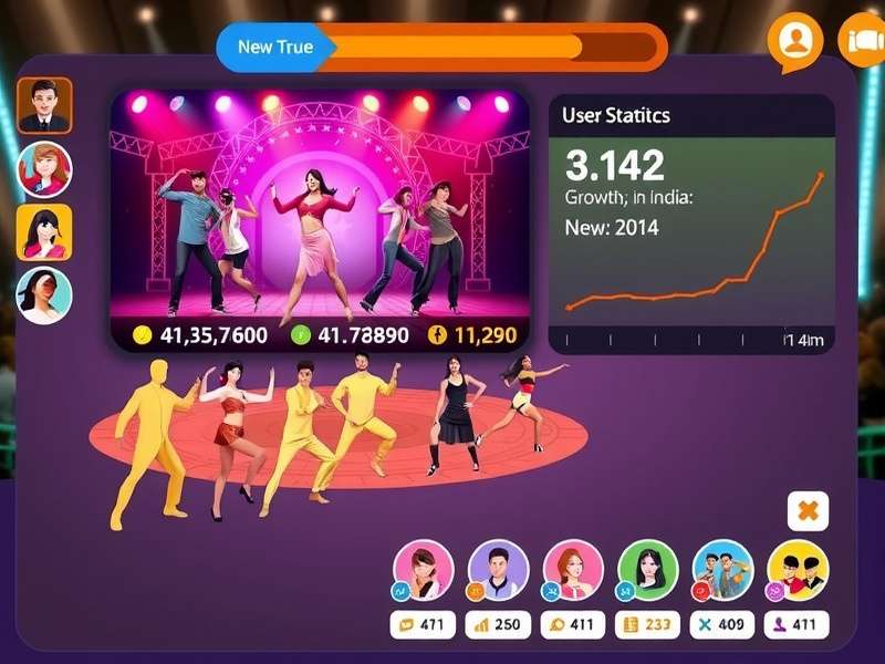 Bollywood Dance Stars gameplay screenshot showing vibrant dance sequences